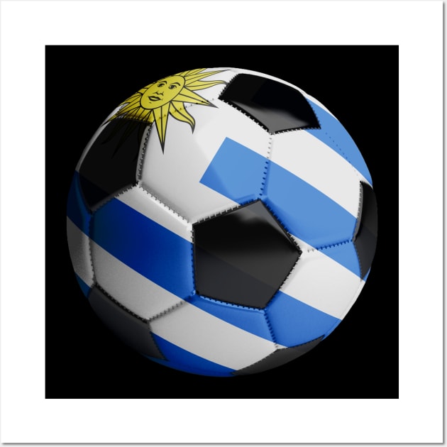 Uruguay Soccer Ball Wall Art by reapolo